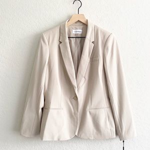 NEW Calvin Klein Neutral Nude Blazer Size 10 Large